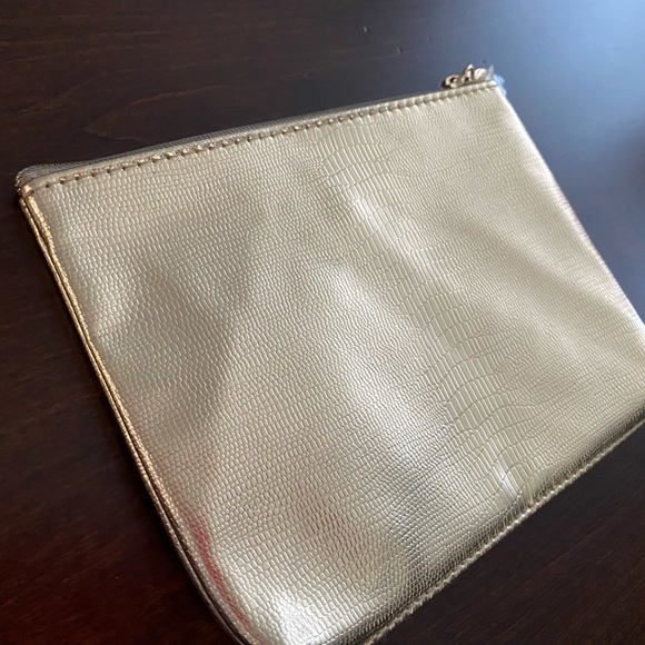 NWT! Lancome brand metallic gold tone zippered bag/pouch - Picture 8 of 12